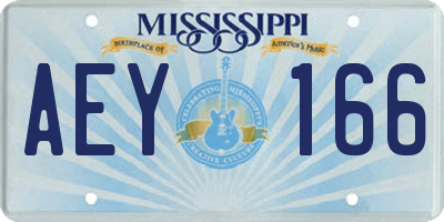 MS license plate AEY166