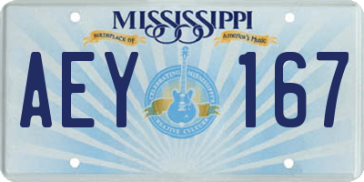 MS license plate AEY167