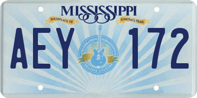 MS license plate AEY172