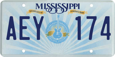 MS license plate AEY174