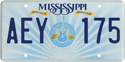 MS license plate AEY175