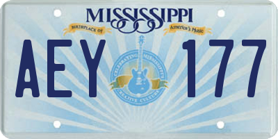 MS license plate AEY177
