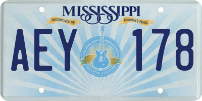 MS license plate AEY178