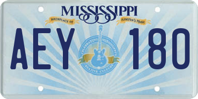MS license plate AEY180
