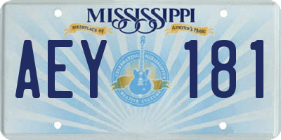 MS license plate AEY181