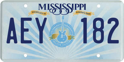 MS license plate AEY182