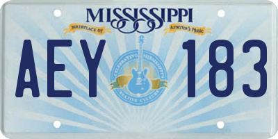 MS license plate AEY183