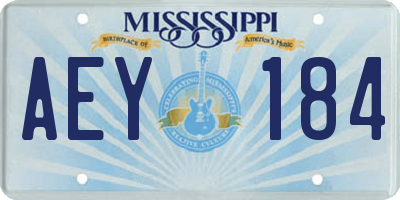 MS license plate AEY184