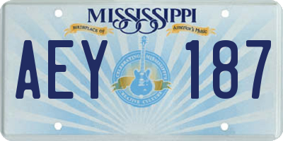 MS license plate AEY187