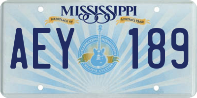 MS license plate AEY189