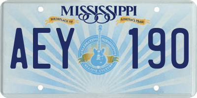 MS license plate AEY190