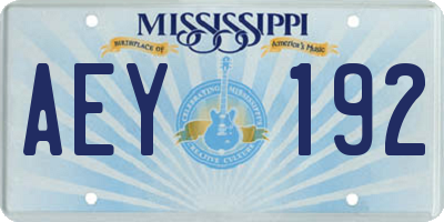 MS license plate AEY192