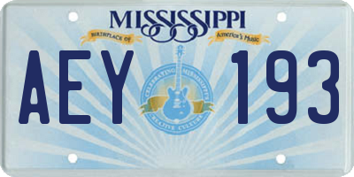 MS license plate AEY193
