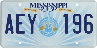 MS license plate AEY196