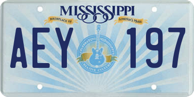 MS license plate AEY197