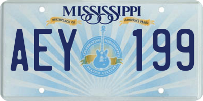 MS license plate AEY199