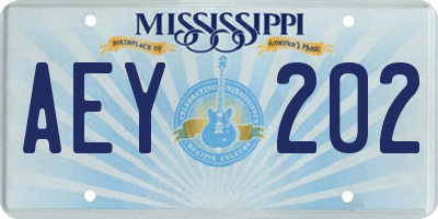 MS license plate AEY202