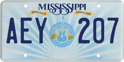 MS license plate AEY207