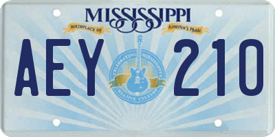 MS license plate AEY210