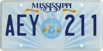 MS license plate AEY211