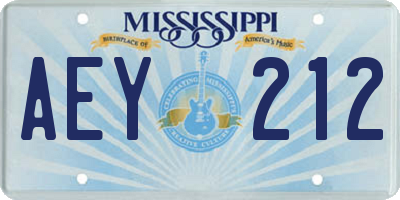 MS license plate AEY212