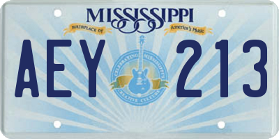 MS license plate AEY213