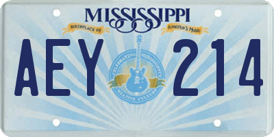 MS license plate AEY214
