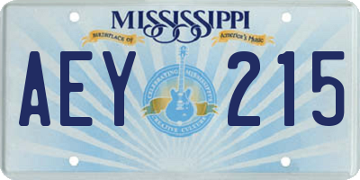 MS license plate AEY215