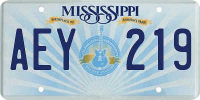 MS license plate AEY219