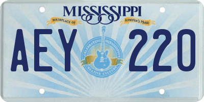 MS license plate AEY220