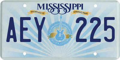MS license plate AEY225