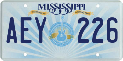 MS license plate AEY226