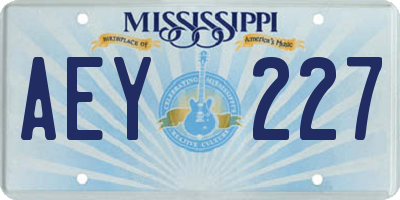 MS license plate AEY227