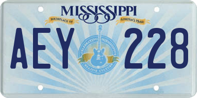 MS license plate AEY228