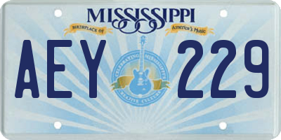 MS license plate AEY229
