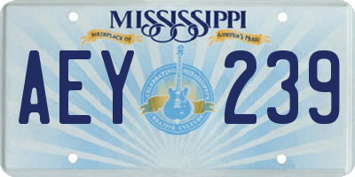 MS license plate AEY239