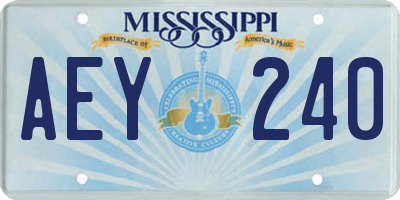 MS license plate AEY240