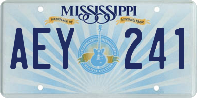 MS license plate AEY241