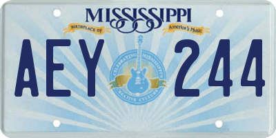 MS license plate AEY244