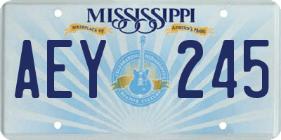 MS license plate AEY245
