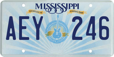 MS license plate AEY246