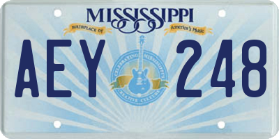 MS license plate AEY248