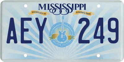 MS license plate AEY249