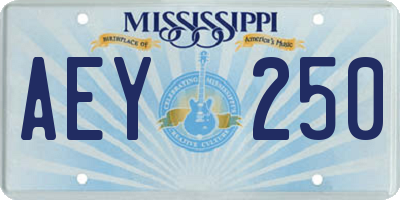 MS license plate AEY250