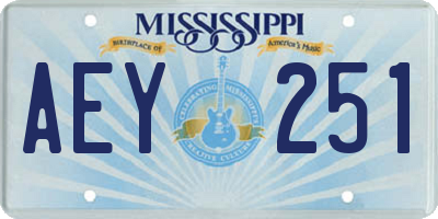 MS license plate AEY251