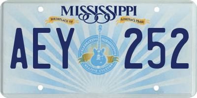 MS license plate AEY252