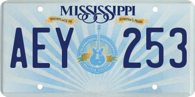MS license plate AEY253