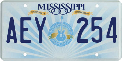 MS license plate AEY254