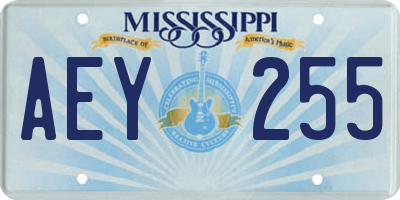 MS license plate AEY255