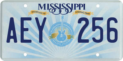 MS license plate AEY256